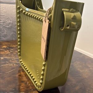 NWT Carmen Sol olive green jelly shoulder bag RETIRED